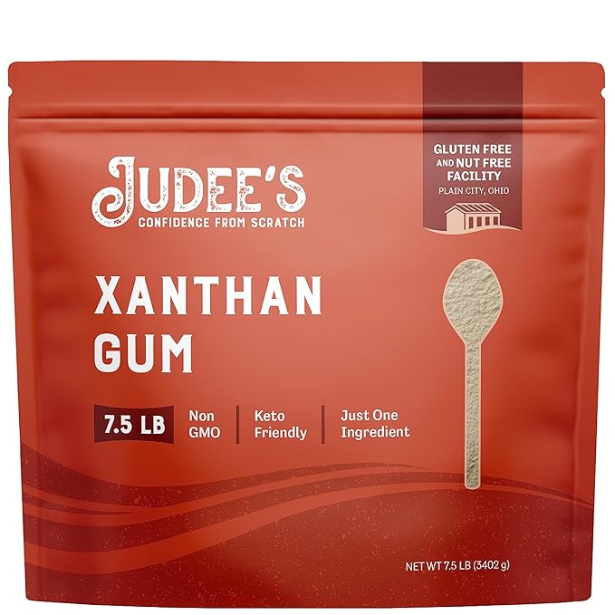 Judee's Gluten Free Xanthan Gum - 7.5 lb Bulk - Baking Supplies - Delicious and 100% Gluten-Free - Great for Keto Syrups, Soups, and Sauces - Enhances Texture and Thickens Dough and Baked Goods