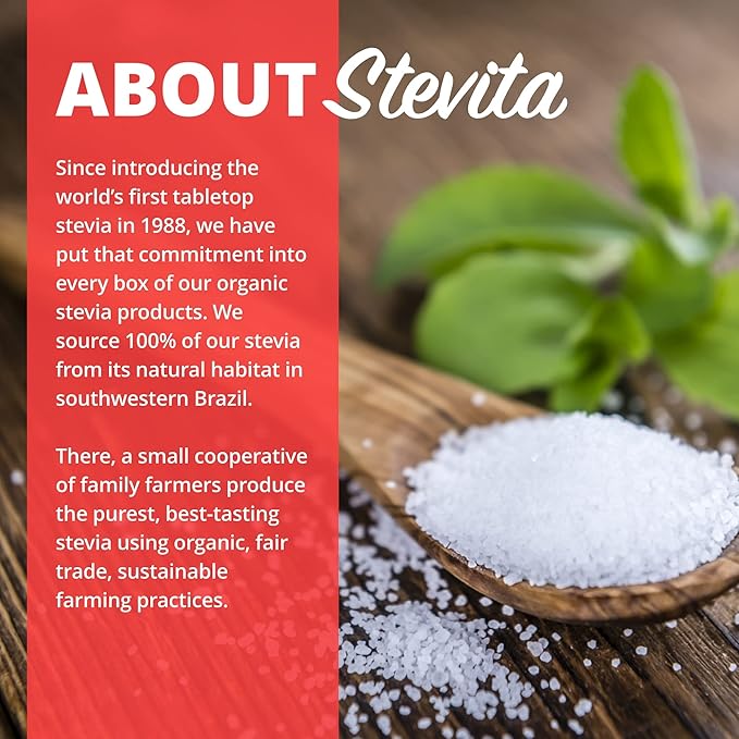 Stevita Organic Erythritol Bake-It-Better Pouch - 12 oz - Baking Sugar Alternative with Stevia & Erythritol, No Calories - USDA Organic, Non-GMO, Vegan, Keto, Paleo, Gluten Free