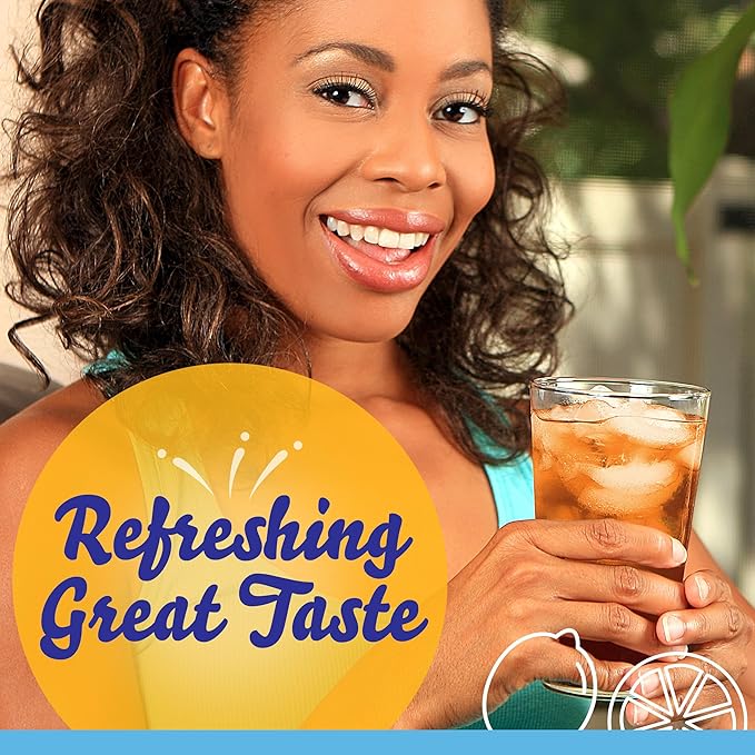 Crystal Light Sugar-Free Lemon Iced Tea Naturally Flavored Powdered Drink Mix 4 Count Pitcher Packets