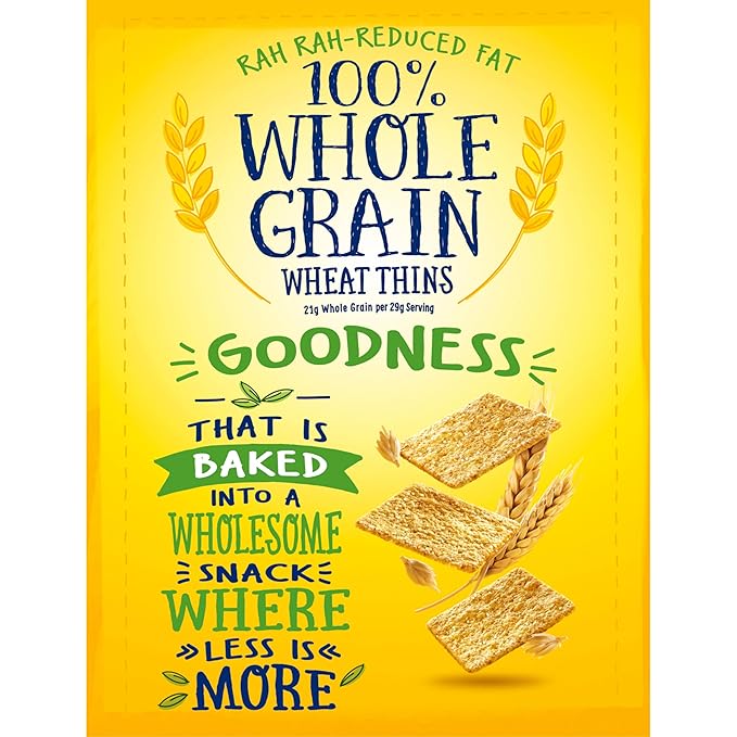 Wheat Thins Reduced Fat Snacks, Whole Grain Wheat Crackers, Bulk Snack Crackers, Family Size, 6 - 12.5 oz Boxes