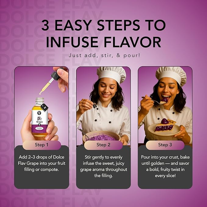 Dolce Flav Grape Extract ??2 Ounce Oil-Soluble Kosher, Sugar-Free, Concentrated Fruit Flavor for Candy, Chocolates & Desserts, Includes Measured Dropper