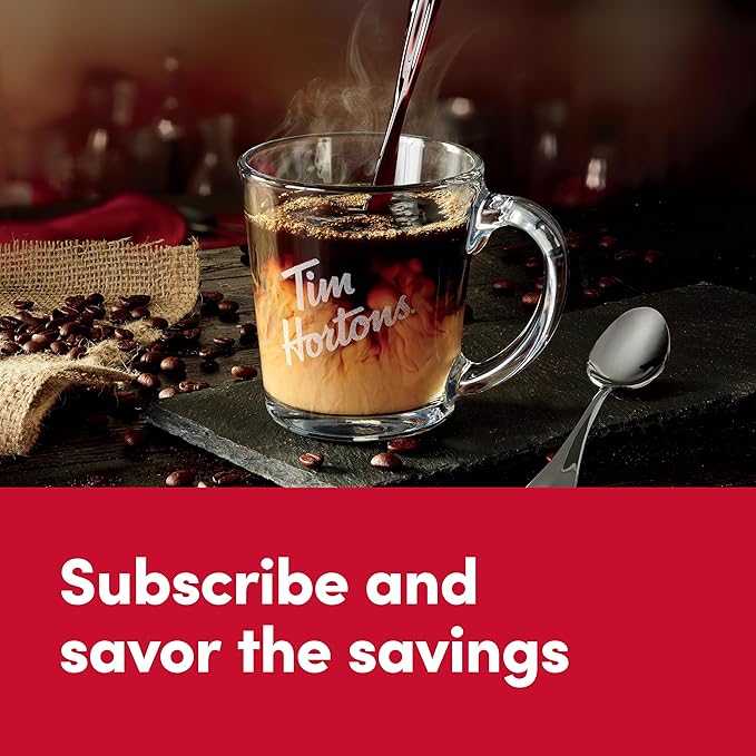 Tim Hortons Colombian, Medium-Dark Roast Ground Coffee, Perfectly Balanced, Always Smooth, Made with 100% Arabica Beans, 12 Ounce Bag