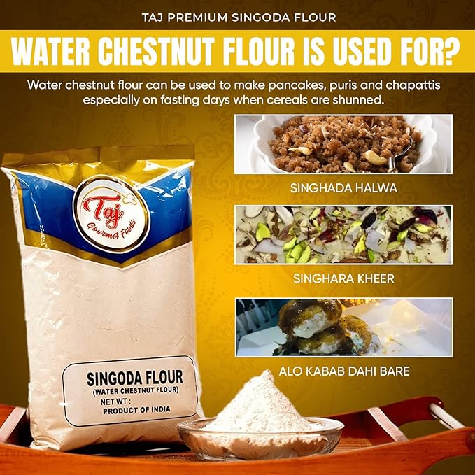 TAJ Premium Singoda Flour, Water Chestnut Flour, 4-Pounds