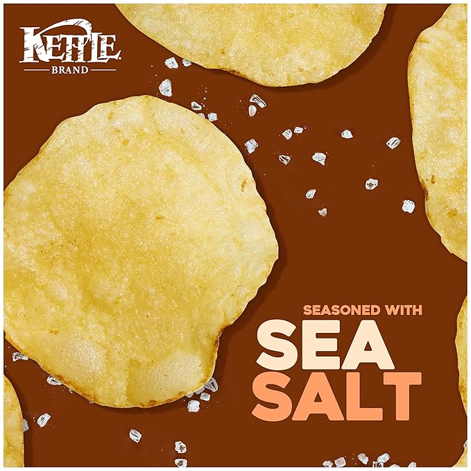 Kettle Brand Potato Chips, Sea Salt Kettle Chips, 13 Oz (Pack of 2)