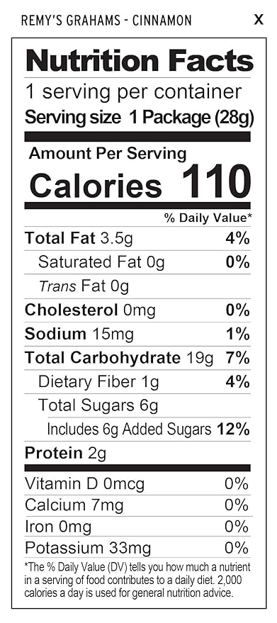 The Safe + Fair Food Company Remy's Grahams – Nut Free Graham Crackers – Non GMO, Whole Grain, Clean Label Snacks - Cinnamon, 36 Count