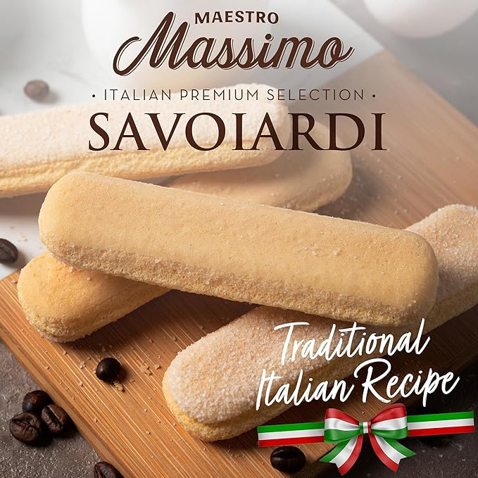 Maestro Massimo Savoiardi Ladyfingers - Classic Italian Lady Finger Cookies for Tiramisu, Premium Lady Fingers for Cake, Desserts & Pastries 7.05 oz (200 gr), Pack of 1