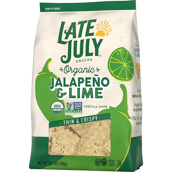 Late July Jalape챰o & Lime Organic Tortilla Chips, 10.1 Oz Bag