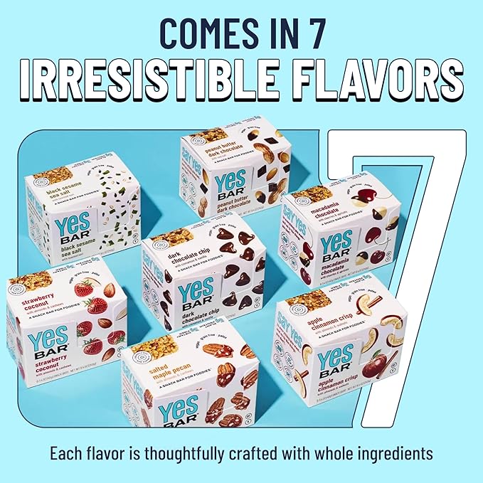 The YES Bar ??Strawberry Coconut ??Plant Based Protein, Decadent Snack Bar ??Vegan, Paleo, Gluten Free, Dairy Free, Low Sugar, Healthy Snack, Breakfast, Low Carb, Keto Friendly (Pack of 6)