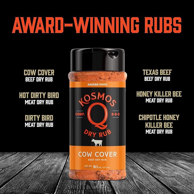 Kosmos Q Pitmaster BBQ Sauce & Spice Gift Set – 8-Piece Grill Seasoning Sampler with Barbecue Sauces & Meat Rubs (8 Flavors) – Perfect BBQ Gifts for Men