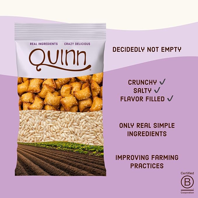 Quinn Creamy Peanut Butter Filled Pretzel Nuggets - Made with Real Ingredients, Whole Grain Sorghum, Sea Salt, Vegan, Gluten Free, Dairy Free, Non-GMO - 1.5 Oz (Pack of 14)