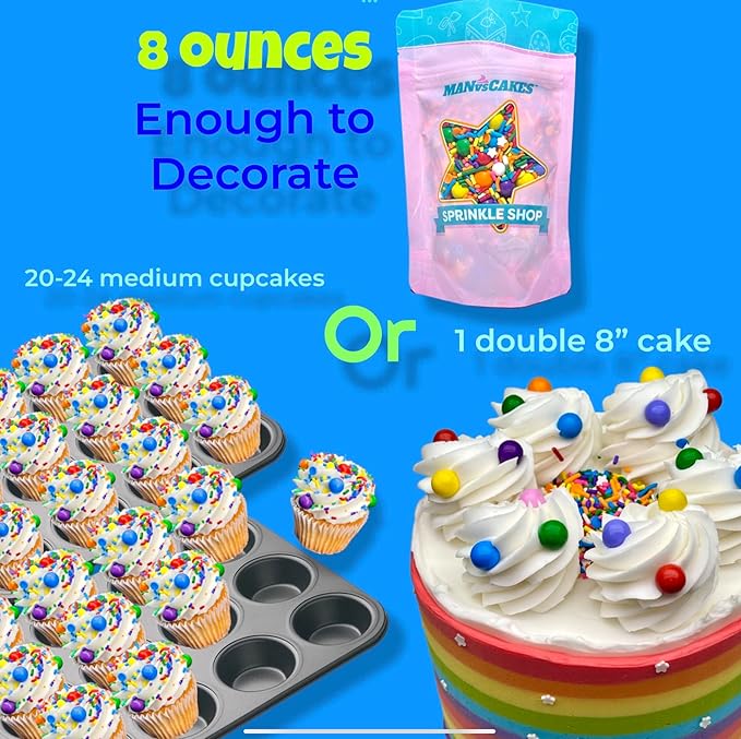 Manvscakes | 7.5 ounce Sweet luck sprinkles | St. Patrick?셲 day sprinkles | Green sprinkles | Edible sprinkles | Cale sprinkles | Cookie sprinkles