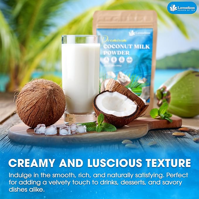 20oz (1.25 lbs) Organic Coconut Milk Powder, 100% Natural & Pure, Unsweetened, Perfect for Cake, Coffee, Tea, Creamer Alternative, No Additives, No Gluten, Vegan