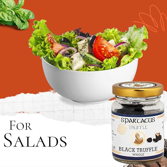 Spartacus Black Whole Truffles, Natural, light aroma- Perfect Gourmet Seasoning for Pizza, Pasta, Salads, Potatoes, Meat and Eggs (Whole Truffles 1.18)