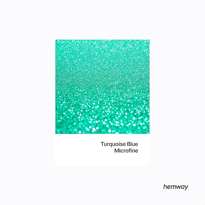 Hemway Premium Glitter Shaker - Turquoise Blue | 125g Microfine Metallic Flake Sequins for Resin & Epoxy Crafts | Craft Supplies for Tumblers, Festival, Art