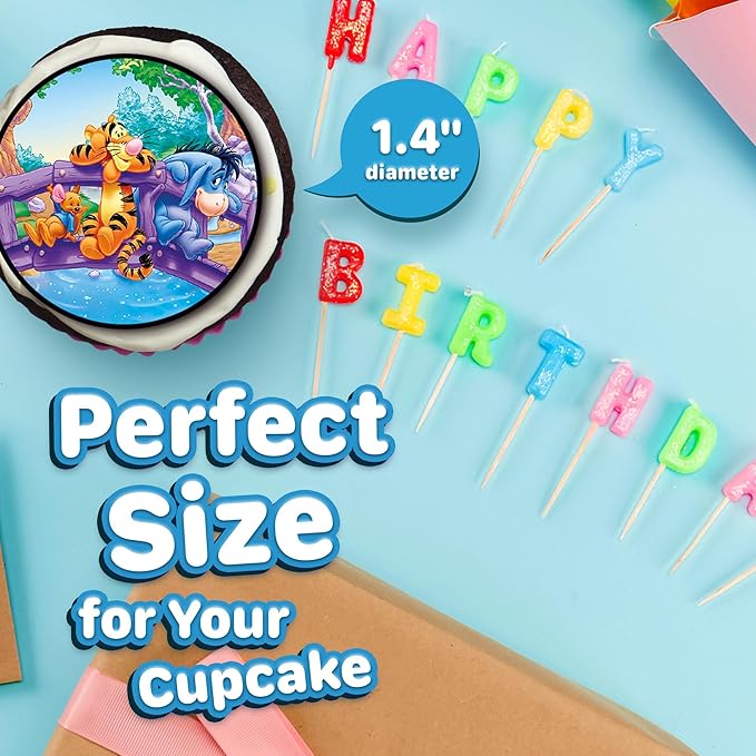 30 x Edible Cupcake Toppers ??Honey Bear Inspired Collection of Edible Cake Decorations | Uncut Edible on Wafer Sheet