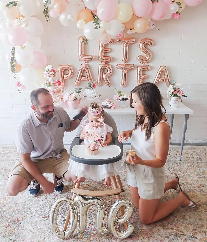 Welcome Baby Girl Cake Topper - Light Pink Glitter Baby Shower Cake Decorations, Baby Girl Cake Decor, for Baby Shower/Birthday Party/Gender Reveal Party Photo Booth Props
