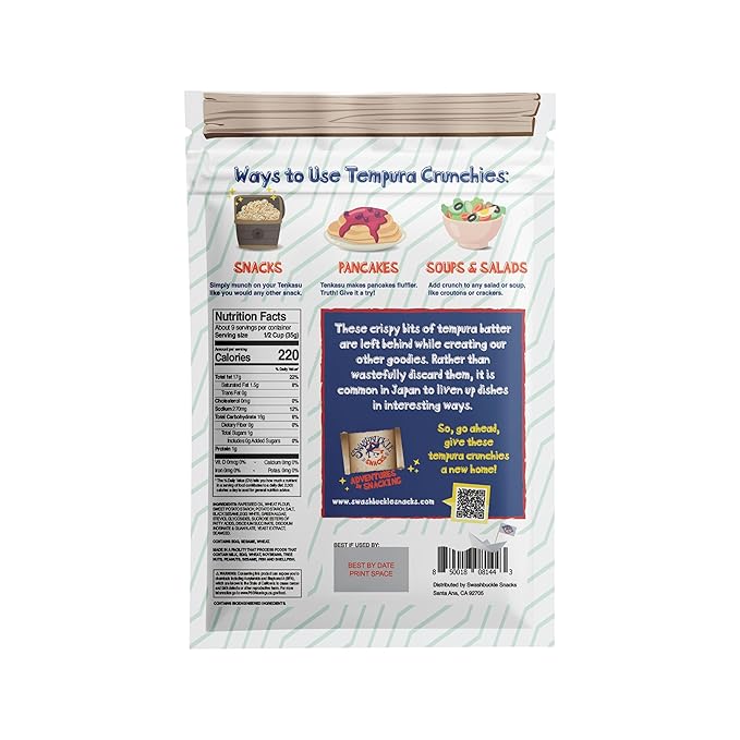 Seaweed Tenkasu Tempura Bits 10.58oz (300g), Authentic Japanese Snack by Swashbuckle Snacks, Made in Japan