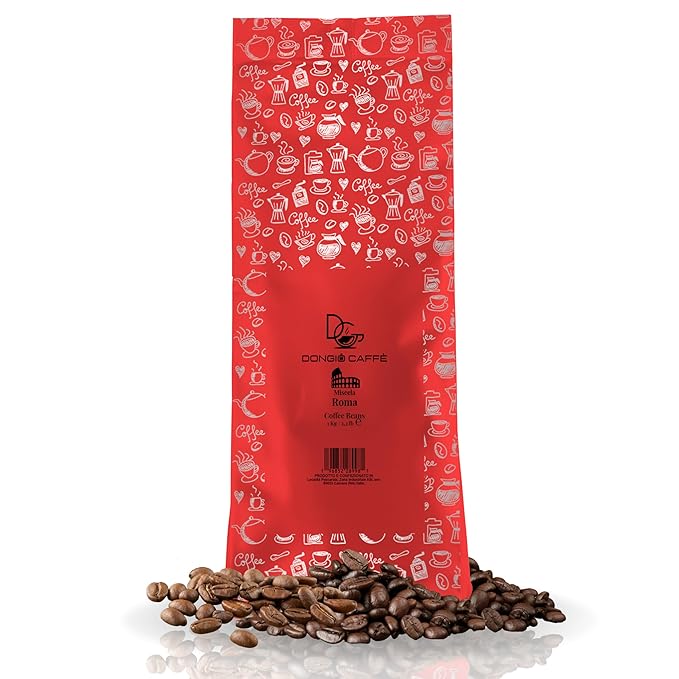 Dongiò Caffè Roma Blend - Whole Bean Coffee, Medium-Dark Espresso Roast, Premium Coffee Quality, 2.2 Pounds (35.2 Oz - Pack of 1), Vigorous, Creamy, Dense, and Persistent Blend