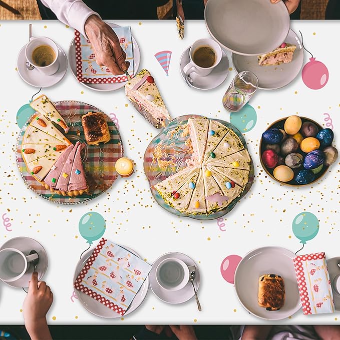 Hamster Party Tablecloths - 3Pcs Cute Hamster Party Table Covers Decorations, Birthday Girl Themed Rectangular Plastic Disposable Table Cloth for Kids Birthday Baby Shower Animals Theme Event Supplies