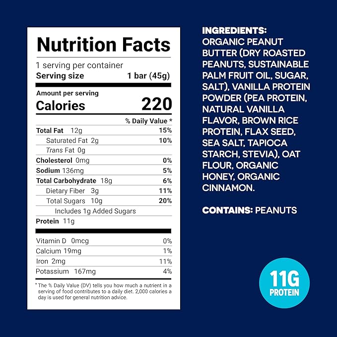 FROPRO Plant Protein Snack Bars - Plant Based Protein Bars, All-Natural, Gluten, Dairy, & Soy Free, High Protein Bars with Low Calories | Vanilla, 24 Pack