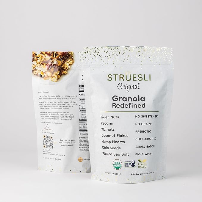 Struesli - Organic Original Granola Redefined | No Added Sweeteners, No Grains | Keto & Paleo Friendly | Gluten-Free, Grain-Free | Healthy Adult Snack | High-Fiber, Nutrient-Rich, Satisfying Crunch