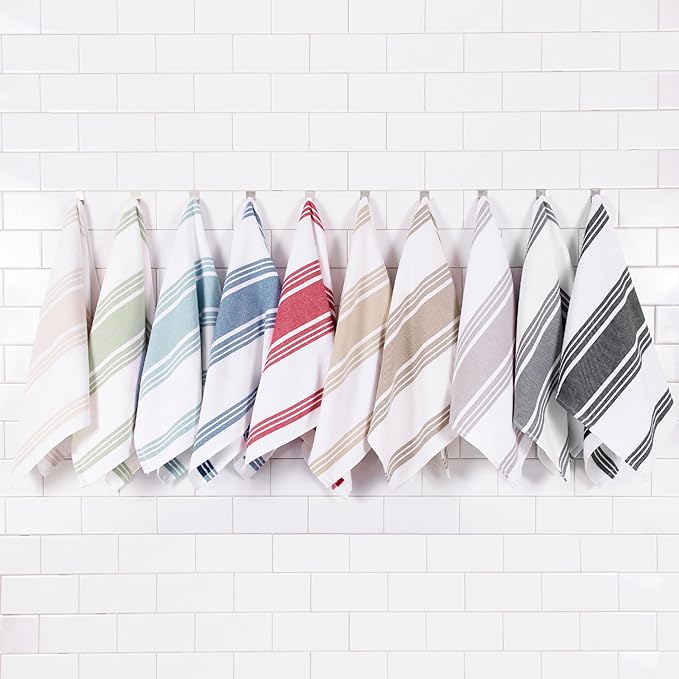 All-Clad Dual-Purpose Kitchen Towels: Highly Absorbent, Super Soft Long Lasting - 100% Cotton, 17"x30" Dish Towels for Cleaning & Drying Dishes, Pans, Glassware, or Countertops, (3-Pack), Indigo