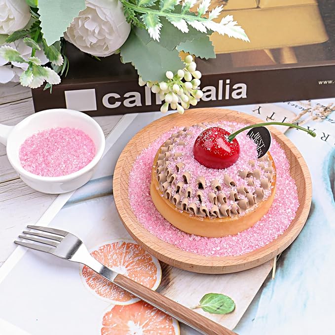 Pink Sanding Sugar Sprinkles, 6.35 Oz Edible Sparkling Sugar Crystals for Baking Cookies Ice Cream Cupcake Cake Decorations