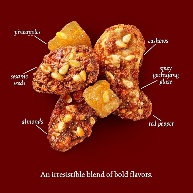 Sahale Snacks Gochujang Almonds Glazed Mix, Kosher, Gluten Free, 4 Ounce (Pack of 6)