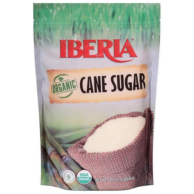 Iberia Organic Premium Cane Sugar, 1.5 lb. (Pack of 3) 100% Natural, Non GMO, Pure Cane Sugar
