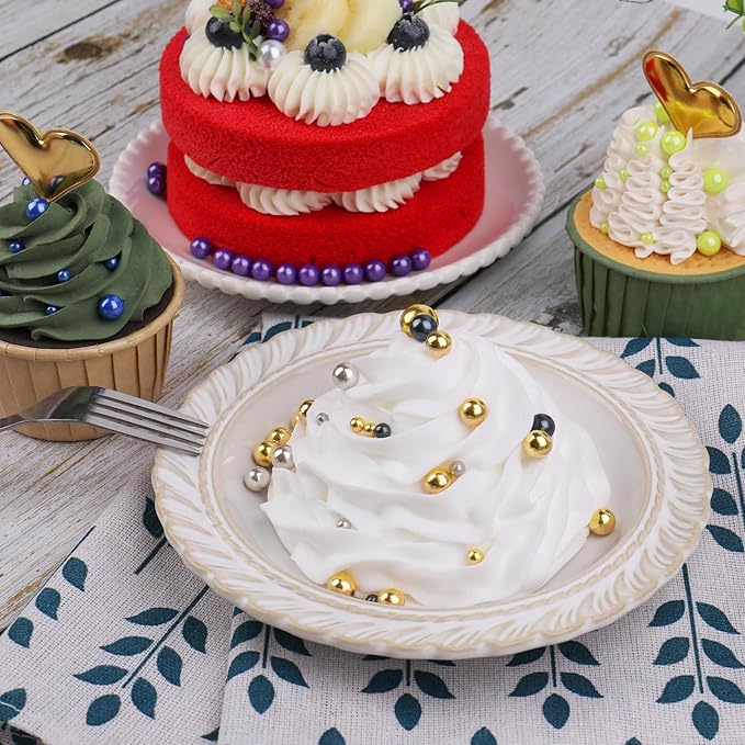Sprinkles for Cake Decorating, Green Pearl Sprinkles 4 Sizes Mix for Cake Cupcake Cookie Baking Donuts Ice Cream Toppings