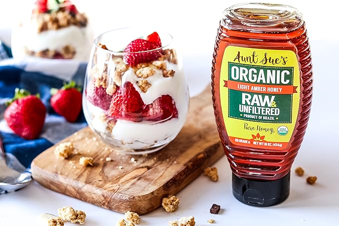 Aunt Sue Raw & Unfiltered Organic Honey From Brazil, 16 oz