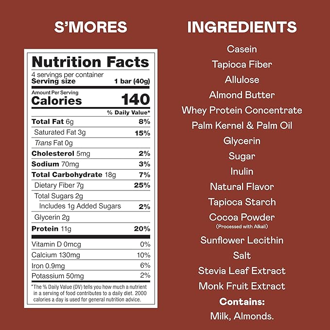 MAGIC SPOON Treats - High Protein, Low Carb, Keto Friendly, Low Sugar, Gluten Free, Crispy Protein Bar Cereal Bar, On-The-Go Healthy Snack (Smores, 8 Bars)