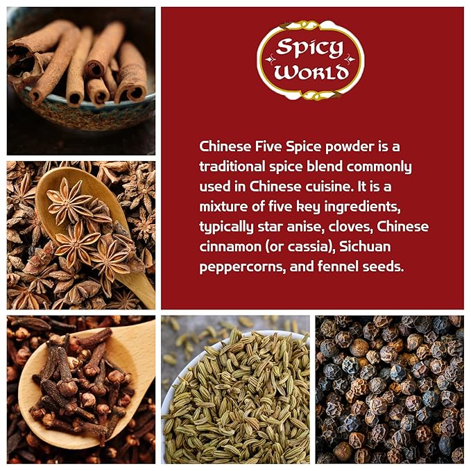 Spicy World Chinese Five Spice Powder 1.25 Pound (20oz) Bag - Great for Asian meals, Chinese 5 Spice Seasoning, Cinnamon, Fennel Seed, Cloves, Star Anise & Black Pepper