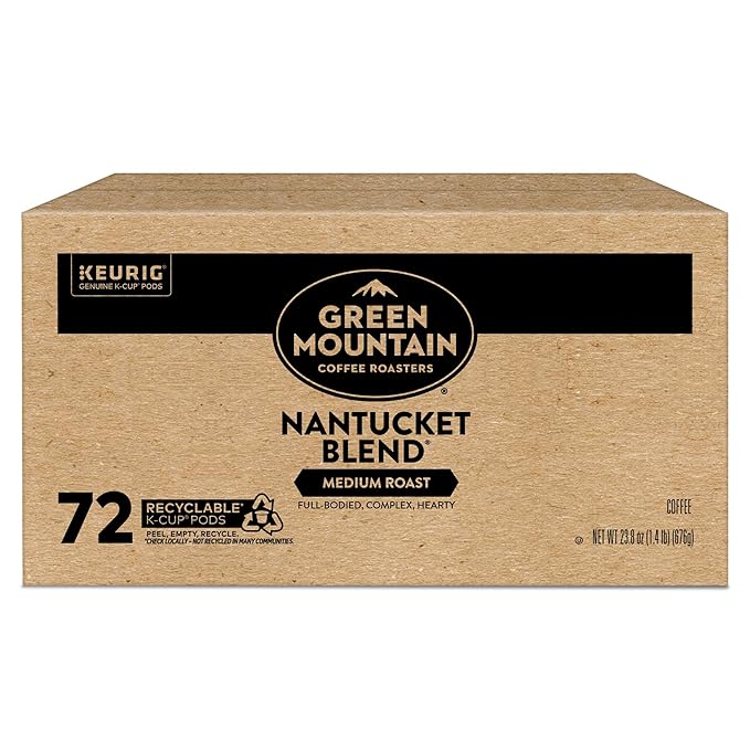 Green Mountain Coffee Roasters Nantucket Blend, Single-Serve Keurig K-Cup Pods, Medium Roast Coffee Pods, 72 Count