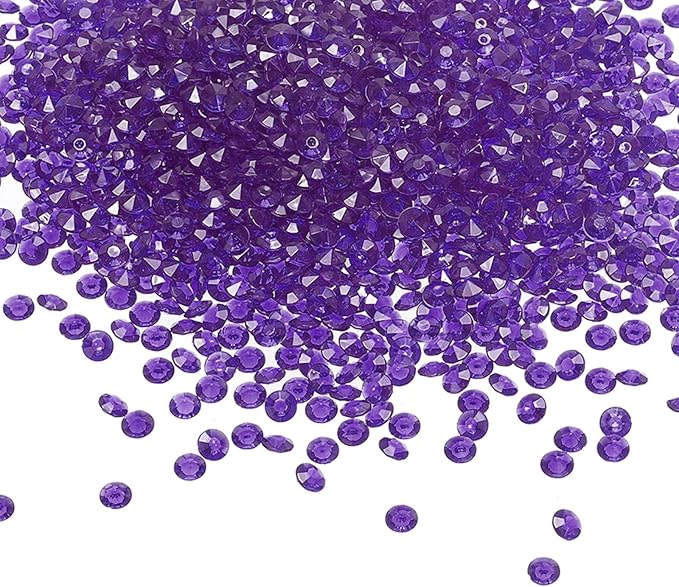 PATIKIL 4000 Pcs Wedding Table Scatter Confetti Crystals 6mm Acrylic Diamonds Vase Fillers Gems for Table Centerpiece Decorations Party Vase Beads, Dark Purple