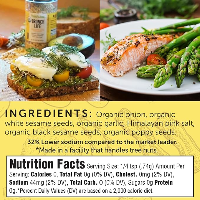 FreshJax Organic Everything Bagel Seasoning ??Low Sodium Brunch Life 5.3 oz Large Bottle | All-Purpose Seasoning Blend for Avocado Toast, Salads, Veggies & Snacks | Non-GMO, Gluten-Free, Keto, Paleo