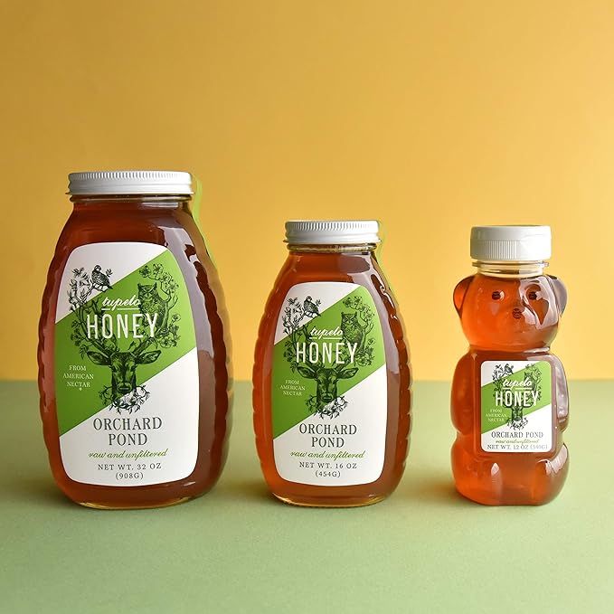 Orchard Pond Tupelo Honey - Rare Harvest from White Ogeechee Tupelo Trees, Handcrafted in North Florida, 100% Pure & Unheated, 16 Ounces