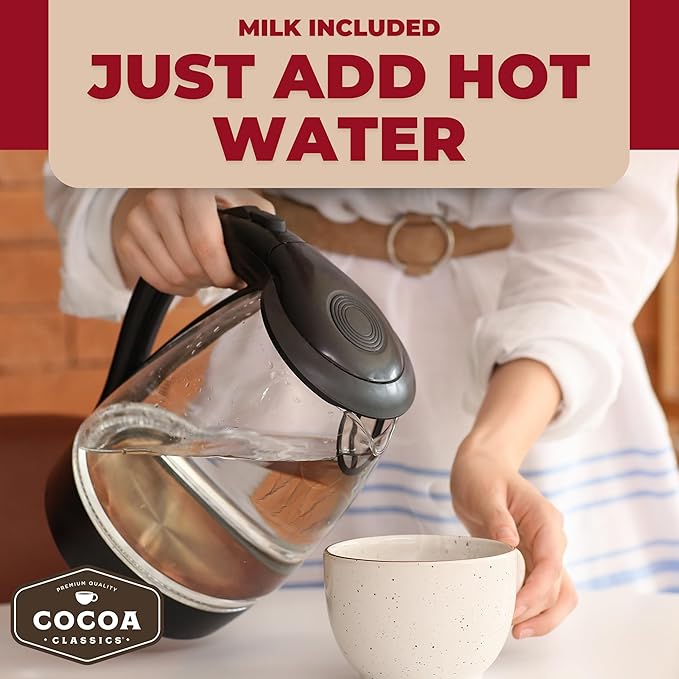 Cocoa Classics Raspberry Cocoa Mix, Hot Chocolate, Made with Nonfat Milk, Just Add Hot Water, Make Hot or Iced Cocoa, Gluten Free & Kosher Dairy Friendly, 1.25oz Packets (Pack of 36)