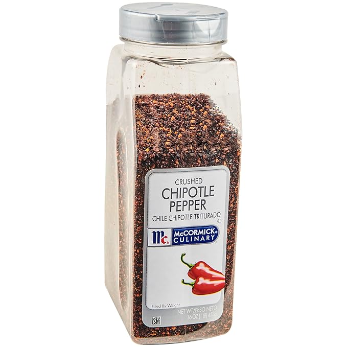 McCormick Culinary Crushed Chipotle Pepper, 16 oz - One 16 Ounce Container of Dried Chipotle Pepper Seasoning for a Smoky Sweet Flavor, Perfect for Meats, Sauces, Marinades, Soups and More