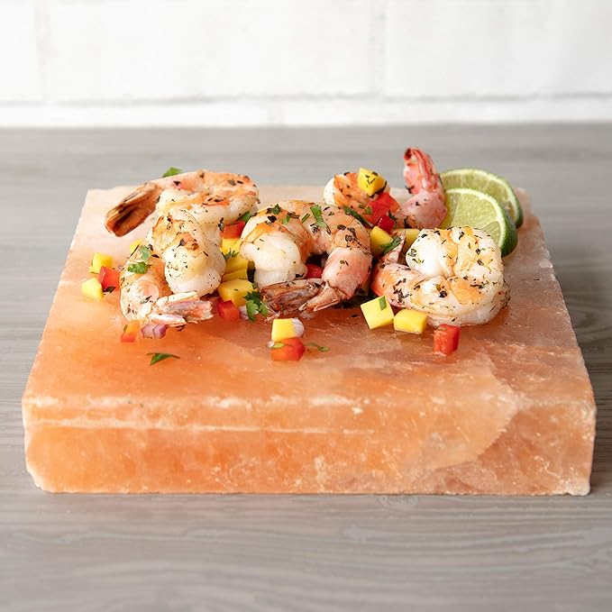 Camerons Himalayan Pink Salt Block for Grilling (8"x8") - Barbecue Grill Slab Maintains Even Temperature Hot or Cold - Naturally Adds Salty Flavor to Cooking - Barbecue Grilling & Cookout Essential
