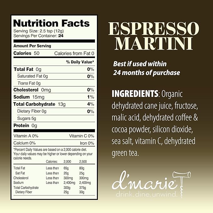Frozen Cocktail Drink Mix - Makes 8 Espresso Martini Slushies - Drink Powder Pouches for Alcohol - All Natural Low Sugar Mixer, No Blender Needed