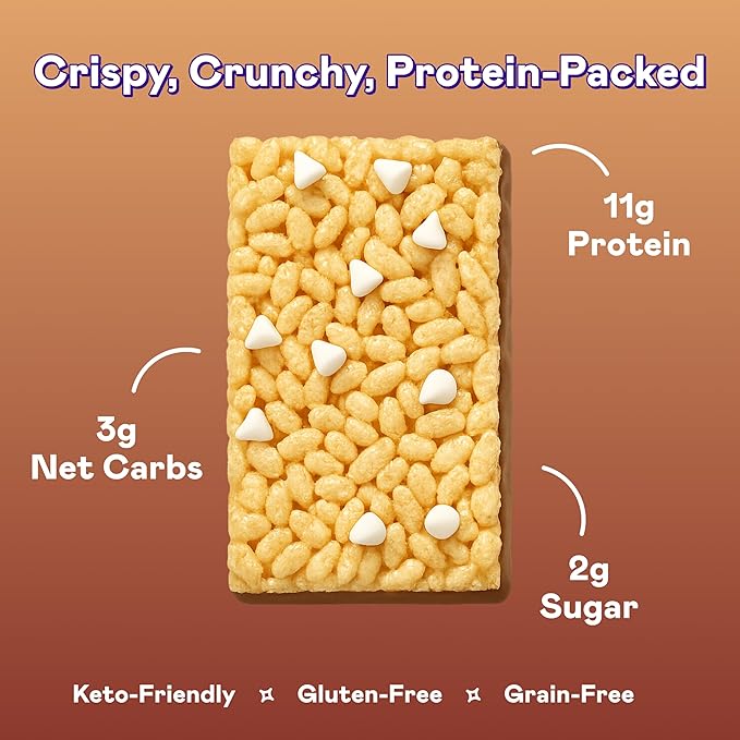 MAGIC SPOON Treats - High Protein, Low Carb, Keto Friendly, Low Sugar, Gluten Free, Crispy Protein Bar Cereal Bar, On-The-Go Healthy Snack (Smores, 8 Bars)