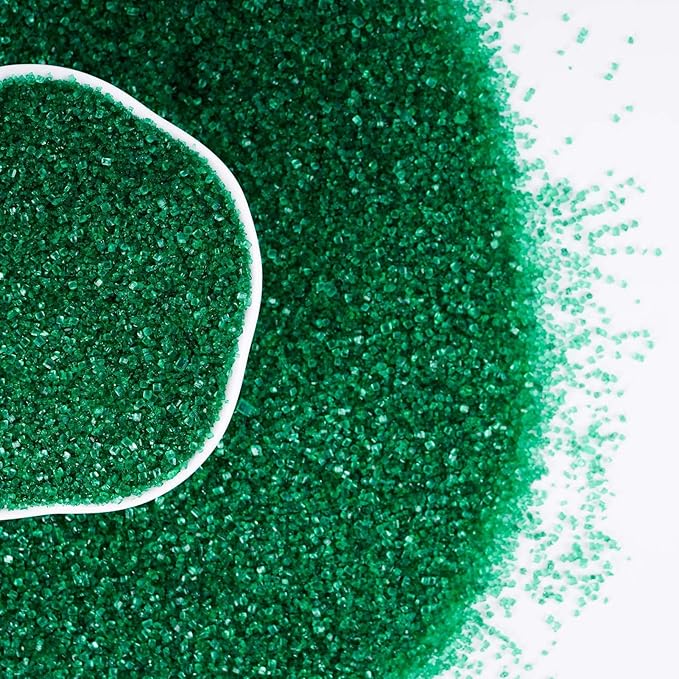 Kasvan Sanding Sugar Sprinkles - Edible Sugar Crystals, Baking Cake Decorations, Ice Cream Toppings cupcake Decorating, Wedding Party Chirstmas Supplies, 85g/3.2oz (Dark Green)