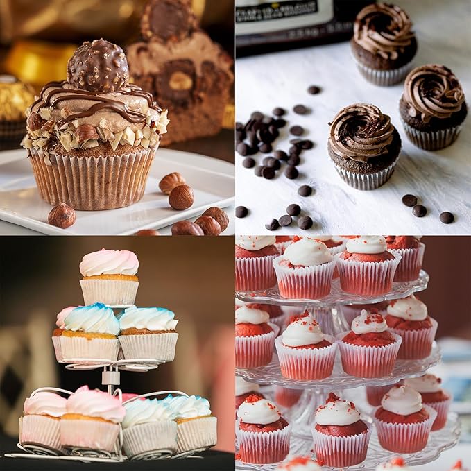 1000-Count White Mini Cupcake Liners Small Muffin Liners No Smell Premium Greaseproof Paper Cupcake Wrappers Baking Cups (1.35 Inch Bottom Dia.)