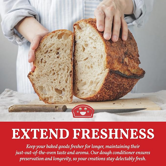 Bakers Club Artisan Dough Conditioner ??Bread Improver & Baking Enhancer for Better Texture, Volume & Shelf Life ??Sourdough, Pizza Crust, Bagels, Muffins, Cakes, Cookies & Pies Enhances Any Flour 10oz