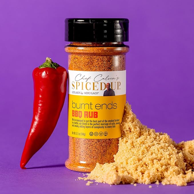 Spiced Up Burnt Ends BBQ Rub ??Bold, Smoky Dry Rub for Beef, Chicken, Pork & Seafood ??Sweet & Savory Brisket-Inspired Seasoning with Honey, Mustard & Hickory Smoke ??Gluten-Free, Non-GMO ??5.1 oz