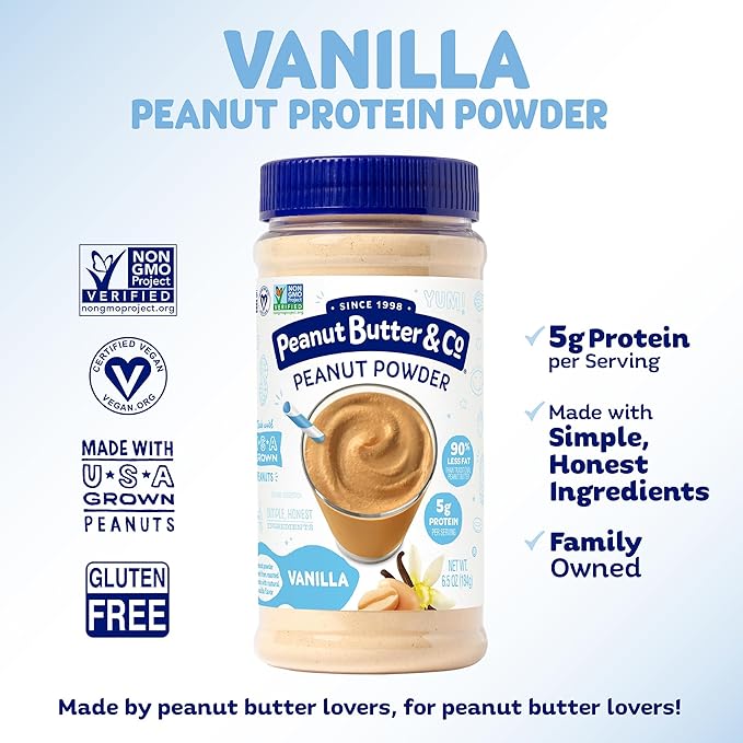 Peanut Butter & Co. Vanilla Peanut Powder, Non-GMO Project Verified, Gluten Free, Vegan, 6.5 Ounce (Pack of 6)