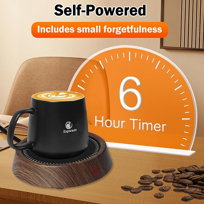 Coffee Mug Warmer & Kepwam Mug Set, Electric Coffee Cup Warmer for Desk with 6H Auto Shut Off, 3 Temperature Settings Smart Coffee Warmer for Heating Coffee, Beverage - Best Present Ideas for Dad Mom