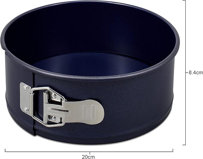Zyliss E980193 Non-Stick Springform Cake Tin | 20cm/8in | Carbon Steel | Dark Blue | Baking Tin/Bakeware/Cake Mould | Dishwasher Safe | 5 Year Guarantee
