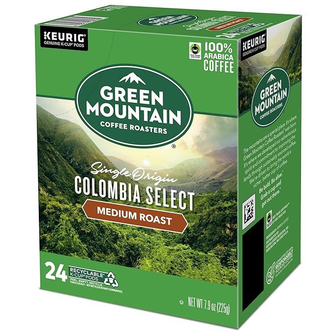 Green Mountain Coffee Roasters Colombia Select Coffee, Keurig Single-Serve K-Cup Pods, Medium Roast Coffee, 96 Count
